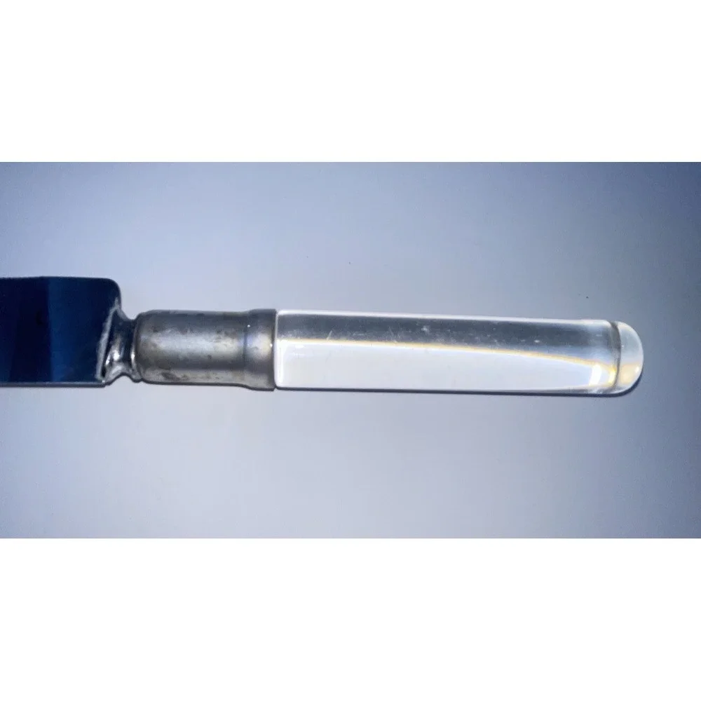 Vintage MCM Prill SHEFFIELD ENGLAND Stainless Cake Pie Bread Knife Clear Handle